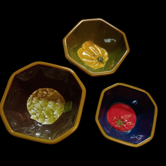 MWW Market set of 3 mini bowls (vintage?) - Picture 1 of 11